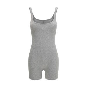 Marine Serre Women Moon Logo Ribbed Jersey Short Catsuit
